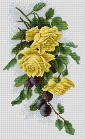 Набор для вышивки крестом Жёлтые розы с виноградом Luca-S В2230 - 1 119.00грн.