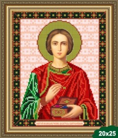 Малюнок на тканині для вишивання бісером Святий Пантелеймон