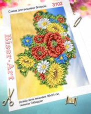 Схема вышивки бисером на габардине Цветущая Украина Biser-Art 40х60-3102