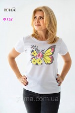 Женская футболка для вышивки бисером Бабочка Юма Ф152