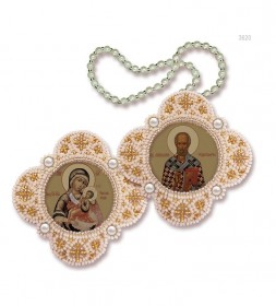 Набор для изготовления подвески Богородица Утоли Мои Печали - Св. Николай Чудотворец