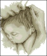 Схема вишивки бісером на габардині Мати і дитя