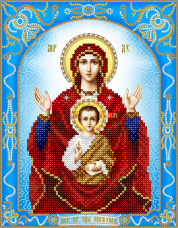 Схема для вышивки бисером на атласе Икона Божьей Матери Знамение А-строчка АС4-104