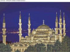 Схема для вышивки бисером на габардине Ночной Стамбул. Голубая мечеть Акорнс А3-К-431