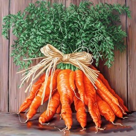 Схема вышивки бисером на атласе Букет моркови