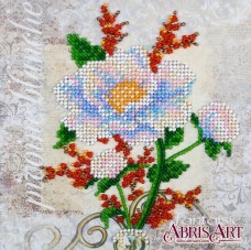 Набор для вышивки бисером на холсте Белый цветок Абрис Арт АМ-173