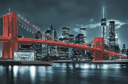 Схема для вышивки бисером на атласе Бруклинский мост (красный)