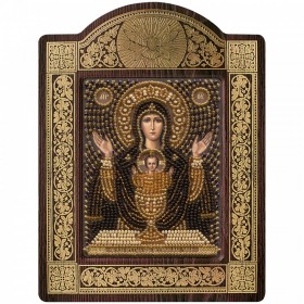 Набор для вышивки бисером в рамке - киоте Образ Пресвятой Богородицы Неупиваемая Чаша