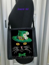 Сумка для вишивки бісером Амелі Кіт в капелюсі