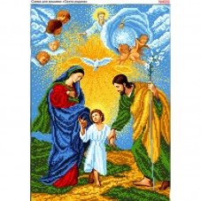 Схема вышивки бисером на габардине Святе сімейство та ангели Biser-Art 30х40-669