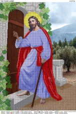 Схема вышивки бисером на габардине Иисус стучит в дверь Юма ЮМА-233