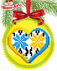 Пошитая новогодняя игрушка для вышивки бисером Украинское Сердце Biser-Art 33133