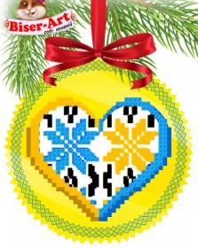 Пошита новорічна іграшка для вишивки бісером Українське серце Biser-Art 33133 - 56.00грн.