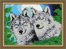 Набор для выкладки алмазной мозаикой Волки лунной ночью Art Solo АТ3001