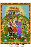 Рисунок на габардине для вышивки бисером Українська родина-душі берегиня