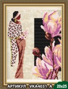 Рисунок на ткани для вышивки бисером Девушка с Магнолией
