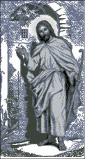 Схема вышивки бисером на габардине Ісус стукає в двері  Эдельвейс С-209(ІІ)