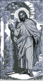 Схема вышивки бисером на габардине Ісус стукає в двері  Эдельвейс С-209(ІІ) - 167.00грн.