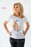 Женская футболка для вышивки бисером Васильки 