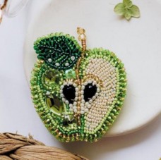 Набор для вышивки бисером украшения Зеленое яблоко Абрис Арт AD-030