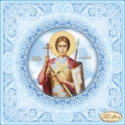 Схема вышивки бисером на атласе Святой Великомученик Димитрий (Дмитрий) Солунский