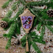 Набор для вышивки бисером по дереву Фонарик Снегирь