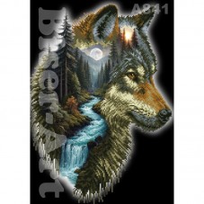 Схема вишивки бісером на габардині Бісер Арт Вовк 30х40-А841 Схема вишивки бісером на габардині Бісер Арт Вовк 30х40-А841