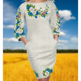 Заготовка женского платья для вышивки бисером  Biser-Art Сукня 6033 (невибеліний льон) - 504.00грн.