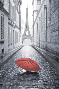 Схема для вышивки бисером на атласе Парижский дождик (красный)
