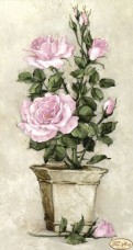 Схема вышивки бисером на атласе Розовые розы Tela Artis (Тэла Артис) ТК-026(1)