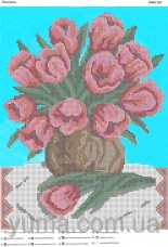 Схема вышивки бисером на атласе Тюльпаны Юма ЮМА-393