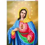 Схема для вышивки бисером на габардине Непорочное сердце Девы Марии