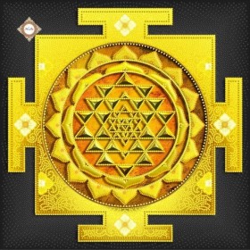 Схема вышивки бисером и декоративными элементами  на атласе Золотая янтра процветания  Миледи СЛ-3431 - 180.00грн.