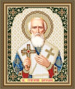 Схема вышивки бисером на габардине Св. Григорий Богослов