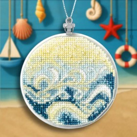 Набор для вышивки на пластиковой основе Wonderland Crafts Елочная игрушка - Морские волны FLX-151 Набор для вышивки на пластиковой основе Wonderland Crafts Елочная игрушка - Морские волны FLX-151