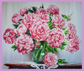 Набор для вышивки бисером Букет розовых пионов
