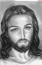 Схема вышивки бисером на габардине Иисус  Biser-Art 40х60-3037