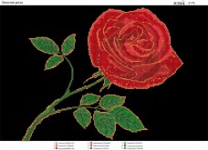 Схема вышивки бисером на габардине Золотая роза