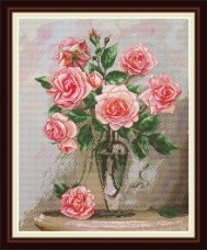 Набор для вышивки крестом Розы на мраморном столике OLANTA VN-018