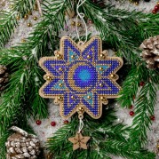 Набор для вышивания бисером по дереву Синяя звездочка