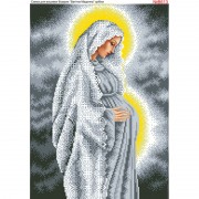 Схема вишивки бісером на габардині Діва Марія вагітна в сріблі