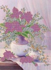 Схема вышивки бисером на атласе Нежные цветы А-строчка АХ2-069