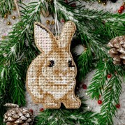 Набор для вышивания бисером по дереву Бежевый кролик