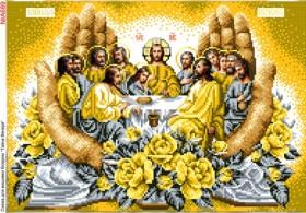 Схема вышивки бисером на габардине Тайная вечеря в ладонях (золото) Biser-Art 30х40-А689 - 98.00грн.