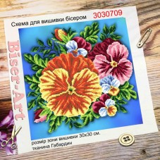 Схема вышивки бисером на габардине Цветочный букет Biser-Art 3030709