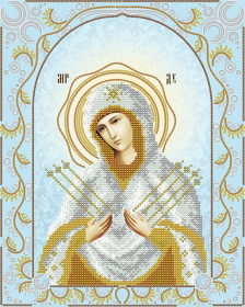 Схема для вышивки бисером на атласе Семистрельная Пресвятая Богородица