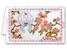 Набор для вышивки бисером Открытка-конверт Свадебные птицы Абрис Арт АОМ-012