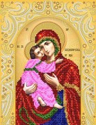 Схема для вышивки бисером на атласе Владимирская икона Божьей матери