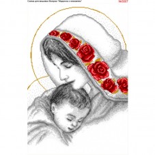 Схема вышивки бисером на габардине Мадонна з немовлям Biser-Art 40х60-3007