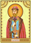 Схема вышивки бисером на холсте Святой Святослав